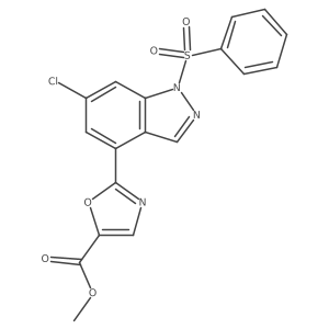 2-[6-chloro-1-(phenylsulfonyl)-1H-indazol-4-yl]-5-Oxazolecarboxylic acid methyl ester Structure