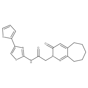 2-(3-oxo-3,5,6,7,8,9-hexahydro-2H-cyclohepta[c]pyridazin-2-yl)-N-[(2Z)-4-(thiophen-2-yl)-1,3-thiazol-2(3H)-ylidene]acetamide Structure