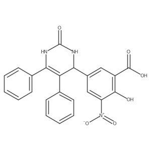 2-Hydroxy-3-nitro-5-(2-oxo-5,6-diphenyl-1,2,3,4-tetrahydropyrimidin-4-yl)benzoic acid结构式