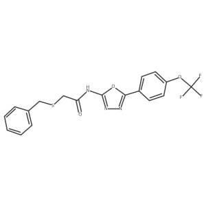 2-(benzylthio)-N-(5-(4-(trifluoromethoxy)phenyl)-1,3,4-oxadiazol-2-yl)acetamide Structure