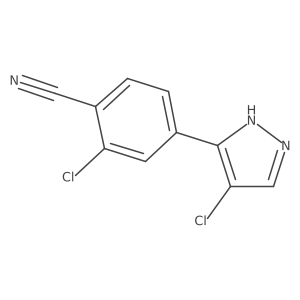 2-chloro-4-(4-chloro-1H-pyrazol-5-yl)benzonitrile结构式