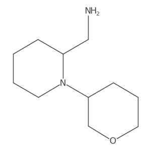 (1-(tetrahydro-2H-pyran-3-yl)piperidin-2-yl)methanamine结构式
