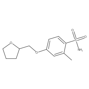 2-Methyl-4-(oxolan-2-ylmethoxy)benzene-1-sulfonamide结构式