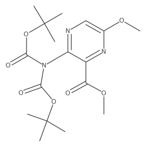 Methyl 3-(bis(tert-butoxycarbonyl)amino)-6-methoxypyrazine-2-carboxylate Structure
