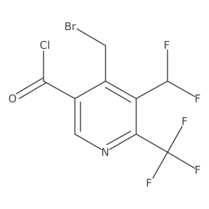 4-(Bromomethyl)-5-(difluoromethyl)-6-(trifluoromethyl)nicotinoyl chloride结构式