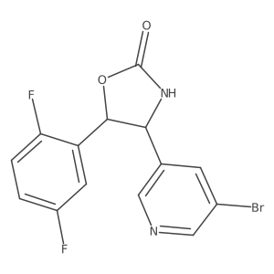 (4R,5R)-4-(5-bromopyridin-3-yl)-5-(2,5-difluorophenyl)oxazolidin-2-one Structure
