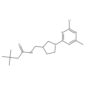 Tert-butyl ((1-(2-chloro-6-methylpyrimidin-4-yl)pyrrolidin-3-yl)methyl)carbamate Structure