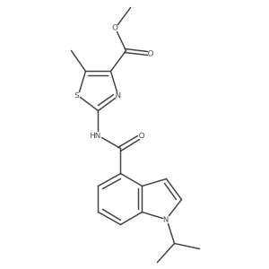 methyl 2-{[(1-isopropyl-1H-indol-4-yl)carbonyl]amino}-5-methyl-1,3-thiazole-4-carboxylate结构式