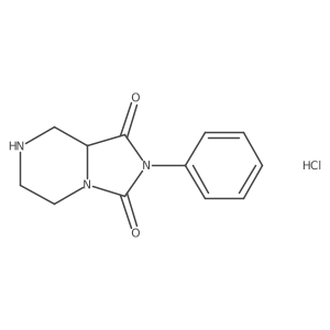 2-Phenyl-octahydroimidazolidino[1,5-a]piperazine-1,3-dione hydrochloride结构式