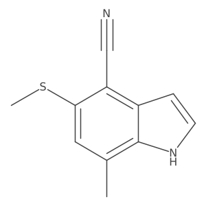 7-Methyl-5-(methylthio)-1H-indole-4-carbonitrile Structure