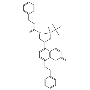 benzyl (R)-(2-(8-(benzyloxy)-2-oxo-1,2-dihydroquinolin-5-yl)-2-((tert-butyldimethylsilyl)oxy)ethyl)carbamate结构式