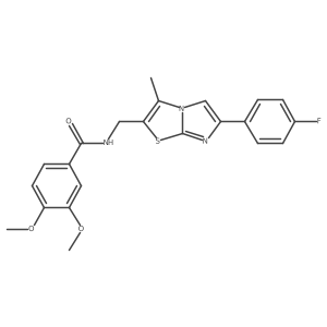 N-((6-(4-fluorophenyl)-3-methylimidazo[2,1-b]thiazol-2-yl)methyl)-3,4-dimethoxybenzamide结构式
