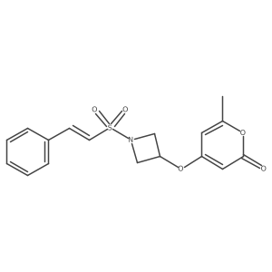 (E)-6-methyl-4-((1-(styrylsulfonyl)azetidin-3-yl)oxy)-2H-pyran-2-one Structure
