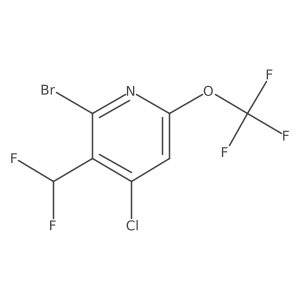 2-Bromo-4-chloro-3-(difluoromethyl)-6-(trifluoromethoxy)pyridine Structure