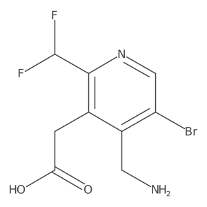 2-(4-(Aminomethyl)-5-bromo-2-(difluoromethyl)pyridin-3-yl)acetic acid结构式