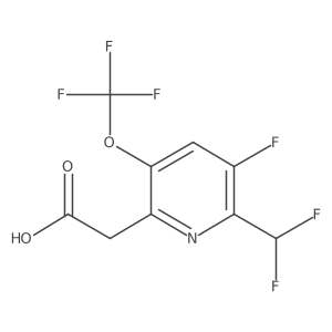 2-(Difluoromethyl)-3-fluoro-5-(trifluoromethoxy)pyridine-6-acetic acid结构式