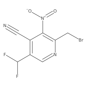 2-(Bromomethyl)-4-cyano-5-(difluoromethyl)-3-nitropyridine Structure