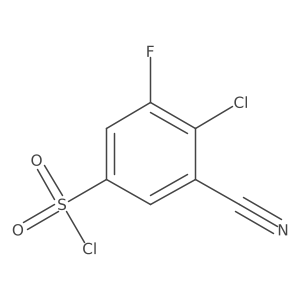 4-Chloro-3-cyano-5-fluorobenzene-1-sulfonyl chloride结构式