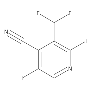 3-(Difluoromethyl)-2,5-diiodoisonicotinonitrile结构式