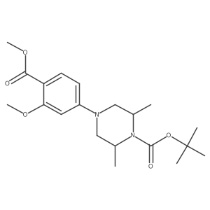 Tert-butyl (2S,6R)-4-(3-methoxy-4-(methoxycarbonyl)phenyl)-2,6-dimethylpiperazine-1-carboxylate Structure