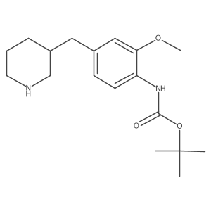 tert-butyl N-{2-methoxy-4-[(piperidin-3-yl)methyl]phenyl}carbamate Structure