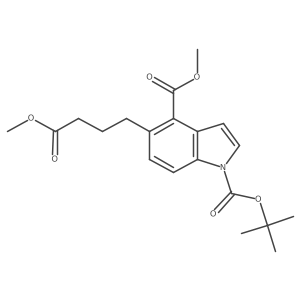5-(4-Methoxy-4-oxobutyl)-1h-indole-1,4-dicarboxylic acid 1-(1,1-dimethylethyl) 4-methyl ester结构式