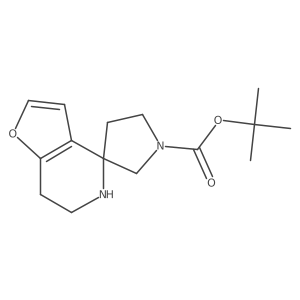 tert-butyl 6,7-dihydro-5H-spiro[furo[3,2-c]pyridine-4,3'-pyrrolidine]-1'-carboxylate结构式