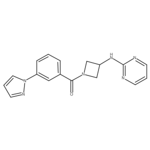 (3-(1H-pyrazol-1-yl)phenyl)(3-(pyrimidin-2-ylamino)azetidin-1-yl)methanone Structure