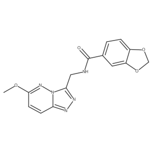 N-((6-methoxy-[1,2,4]triazolo[4,3-b]pyridazin-3-yl)methyl)benzo[d][1,3]dioxole-5-carboxamide结构式