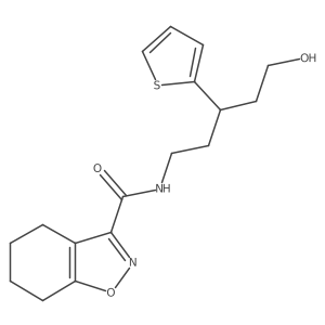 N-[5-hydroxy-3-(thiophen-2-yl)pentyl]-4,5,6,7-tetrahydro-1,2-benzoxazole-3-carboxamide Structure