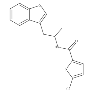 N-(1-(benzo[b]thiophen-3-yl)propan-2-yl)-5-chlorothiophene-2-carboxamide结构式