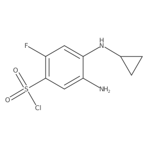 5-Amino-4-(cyclopropylamino)-2-fluorobenzene-1-sulfonyl chloride结构式
