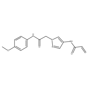 N-(1-{[(4-methoxyphenyl)carbamoyl]methyl}-1H-pyrazol-4-yl)prop-2-enamide结构式