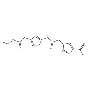 methyl 1-({[4-(2-ethoxy-2-oxoethyl)-1,3-thiazol-2-yl]carbamoyl}methyl)-1H-1,2,3-triazole-4-carboxylate结构式