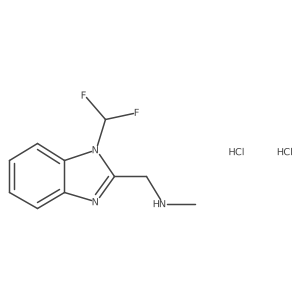 {[1-(difluoromethyl)-1H-1,3-benzodiazol-2-yl]methyl}(methyl)amine dihydrochloride Structure