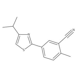 2-Methyl-5-[4-(propan-2-yl)-1,3-thiazol-2-yl]benzonitrile Structure