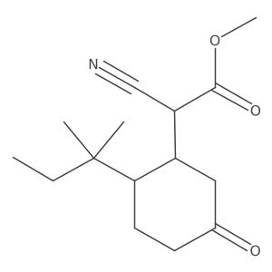 Methyl 2-cyano-2-[2-(2-methylbutan-2-yl)-5-oxocyclohexyl]acetate Structure