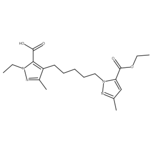 4-(5-(5-(Ethoxycarbonyl)-3-methyl-1H-pyrazol-1-yl)pentyl)-1-ethyl-3-methyl-1H-pyrazole-5-carboxylic acid结构式