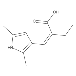 (2E)-2-[(2,5-dimethyl-1H-pyrrol-3-yl)methylidene]butanoic acid Structure