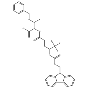 (2R,3S)-3-(benzyloxy)-2-[(4S)-4-({[(9H-fluoren-9-yl)methoxy]carbonyl}amino)-5,5,5-trifluoropentanamido]butanoic acid结构式