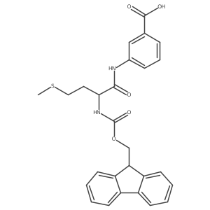 3-[(2R)-2-({[(9H-fluoren-9-yl)methoxy]carbonyl}amino)-4-(methylsulfanyl)butanamido]benzoic acid Structure