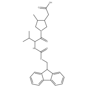 2-{1-[(2R)-2-({[(9H-fluoren-9-yl)methoxy]carbonyl}amino)-3-methylbutanoyl]-4-methylpyrrolidin-3-yl}acetic acid Structure