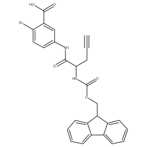 2-bromo-5-[2-({[(9H-fluoren-9-yl)methoxy]carbonyl}amino)pent-4-ynamido]benzoic acid Structure