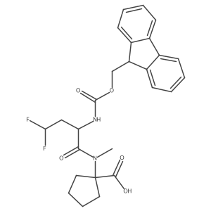 1-[2-({[(9H-fluoren-9-yl)methoxy]carbonyl}amino)-4,4-difluoro-N-methylbutanamido]cyclopentane-1-carboxylic acid Structure