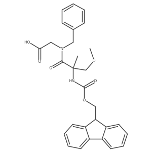 2-[N-benzyl-2-({[(9H-fluoren-9-yl)methoxy]carbonyl}amino)-2-(methoxymethyl)propanamido]acetic acid Structure