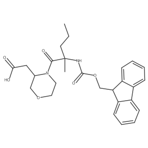 2-{4-[2-({[(9H-fluoren-9-yl)methoxy]carbonyl}amino)-2-methylpentanoyl]morpholin-3-yl}acetic acid Structure