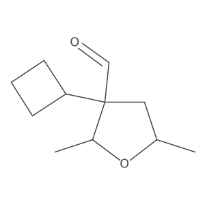 3-Cyclobutyl-2,5-dimethyloxolane-3-carbaldehyde结构式
