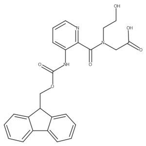 2-{1-[3-({[(9H-fluoren-9-yl)methoxy]carbonyl}amino)pyridin-2-yl]-N-(2-hydroxyethyl)formamido}acetic acid Structure