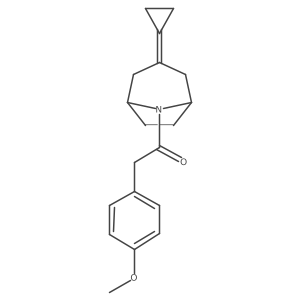 1-{3-Cyclopropylidene-8-azabicyclo[3.2.1]octan-8-yl}-2-(4-methoxyphenyl)ethan-1-one Structure