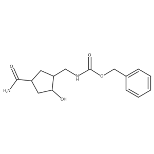 Benzyl(((1S,2S,4R)-4-carbamoyl-2-hydroxycyclopentyl)methyl)carbamate Structure